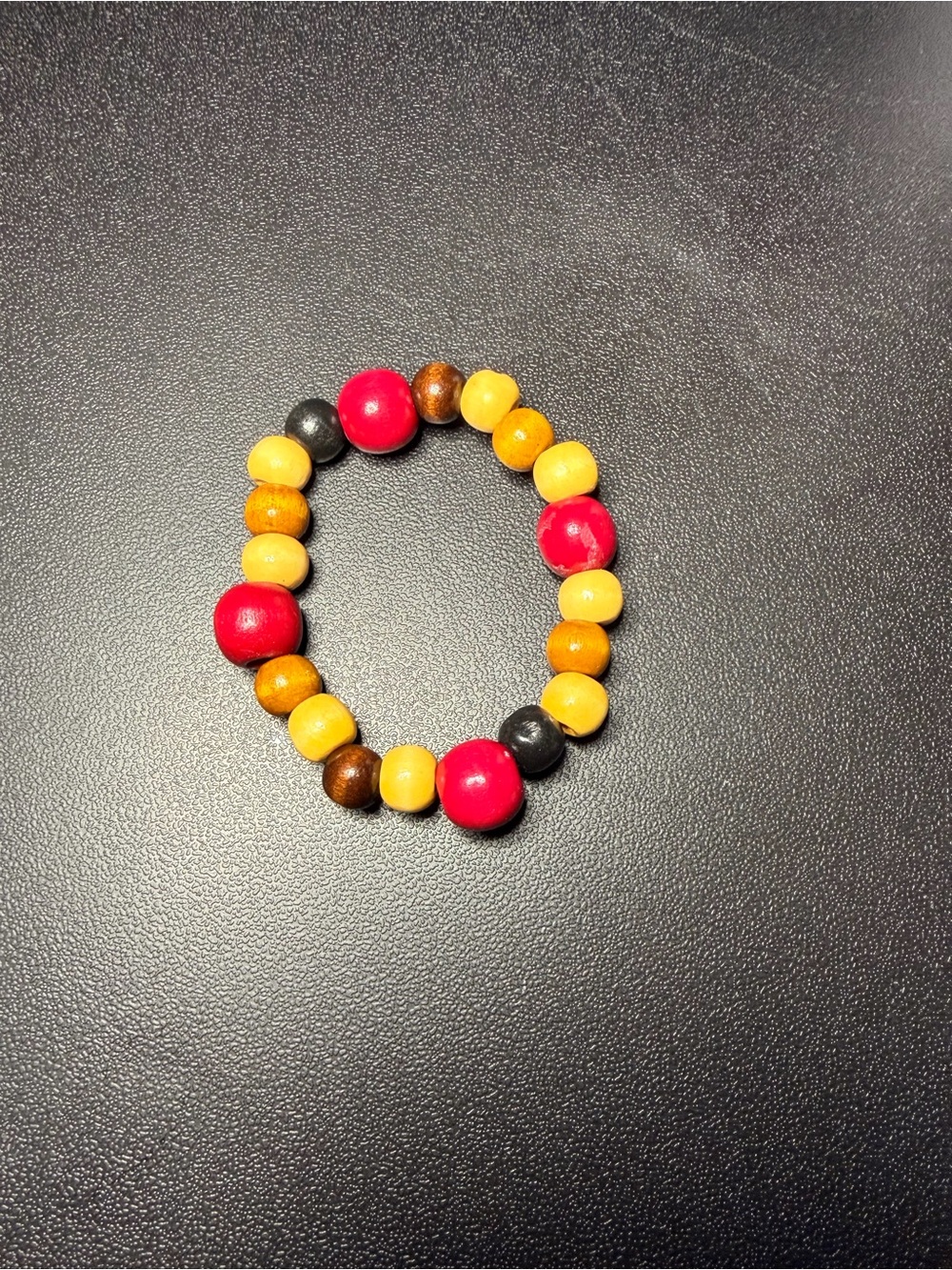 ✨Handmade ✨Wooden Beaded Bracelet in Red, Yellow, Brown, Black